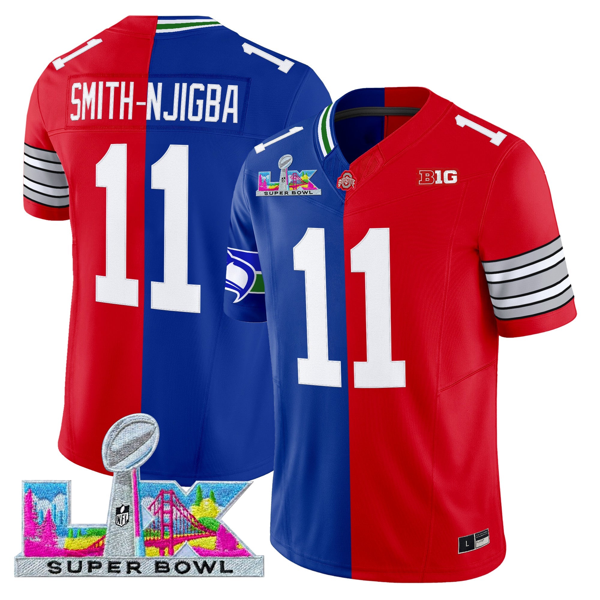 JAXON SMITH NJIGBA 11 ウニフォーム XL 11 Jaxon Smith-Njigba Super Bowl LX Split Limited Jersey