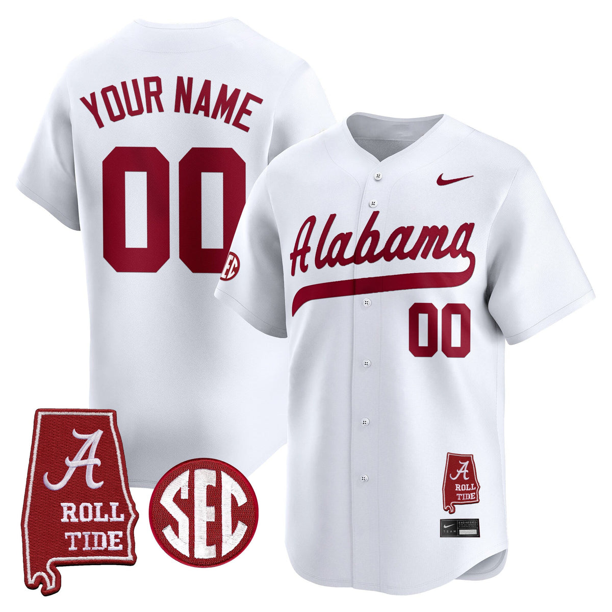 Alabama Crimson Tide Baseball Custom Jersey - Stitched