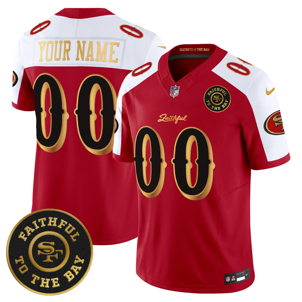 49ers “Rivalries” Limited Custom Jersey - Faithful To The Bay Patch - Stitched