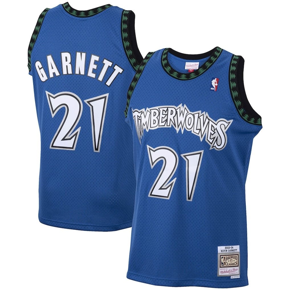 #21 Kevin Garnett Minnesota Timberwolves Hardwood Classics Swingman Jersey - All Stitched