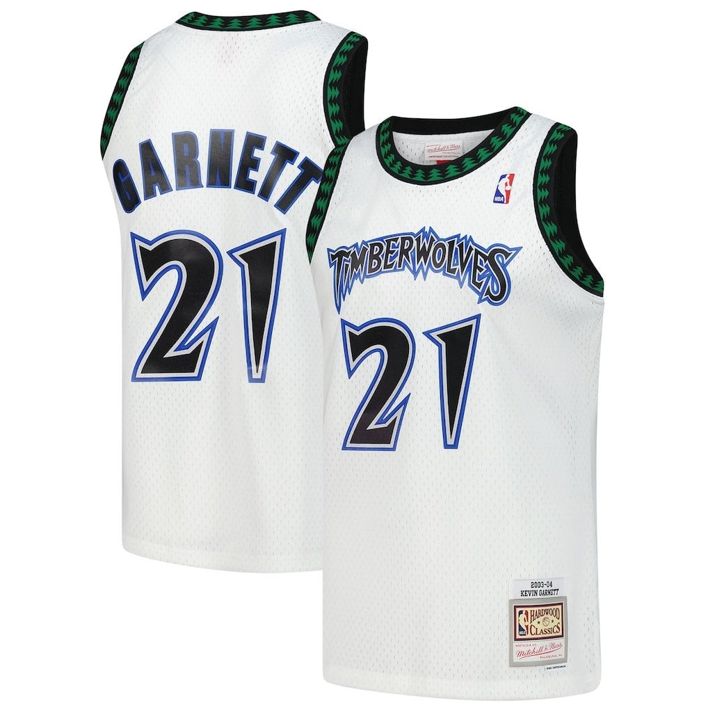 #21 Kevin Garnett Minnesota Timberwolves Hardwood Classics Jersey - Stitched