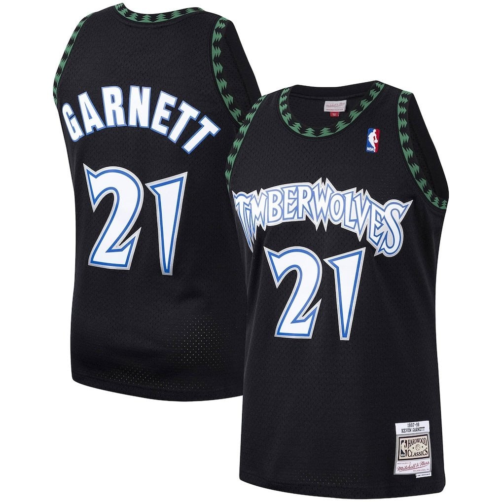 #21 Kevin Garnett Minnesota Timberwolves Hardwood Classics Jersey - Stitched