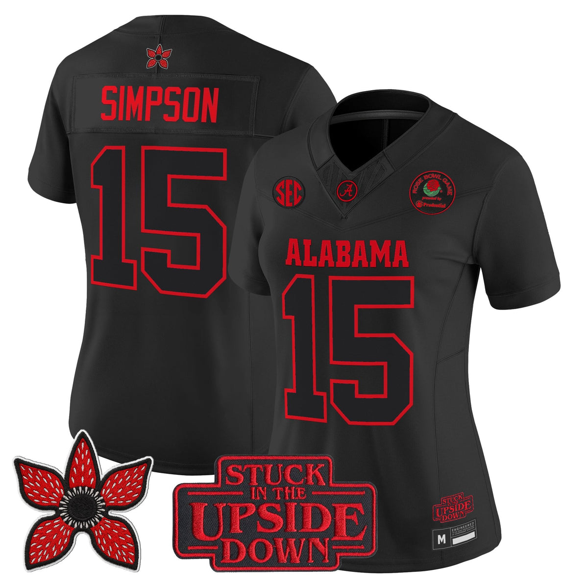 Alabama Crimson Tide 'Stranger Things Edition' Limited Jersey - Rose Bowl Patch - Stitched