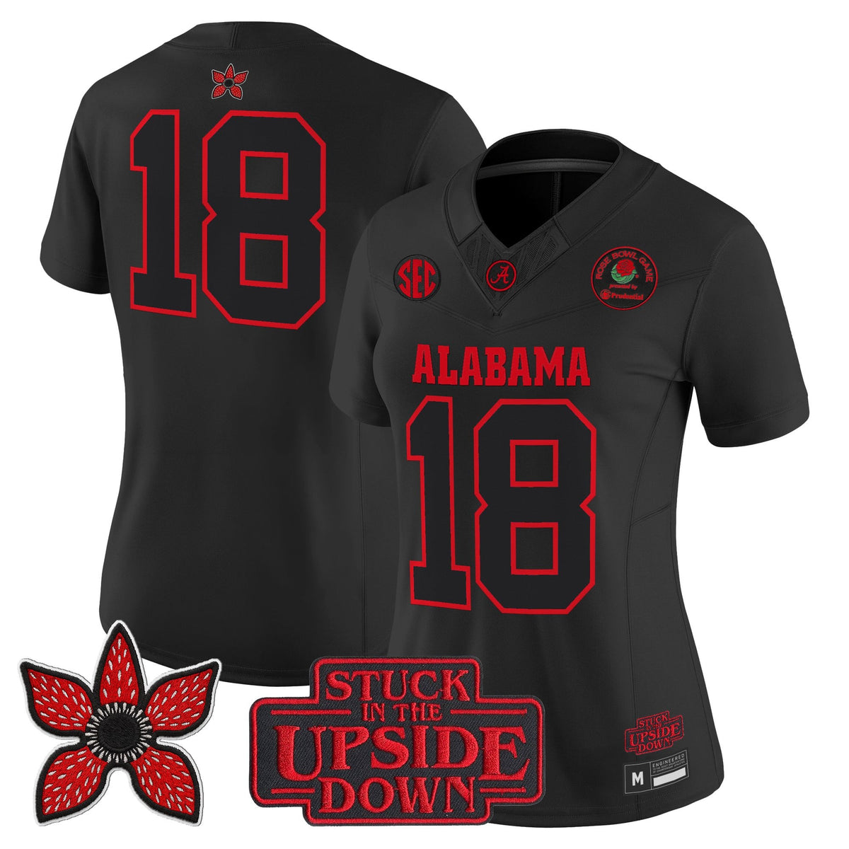 Alabama Crimson Tide 'Stranger Things Edition' Limited Jersey - Rose Bowl Patch - Stitched