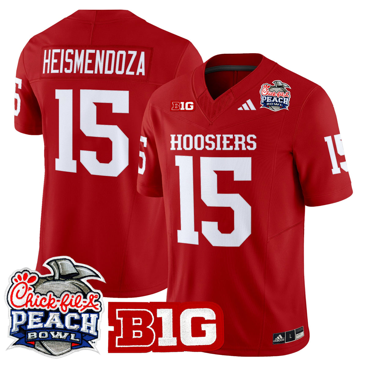 15 Heismendoza Indiana Hoosiers 2026 Peach Bowl Vapor Limited Jersey - All Stitched
