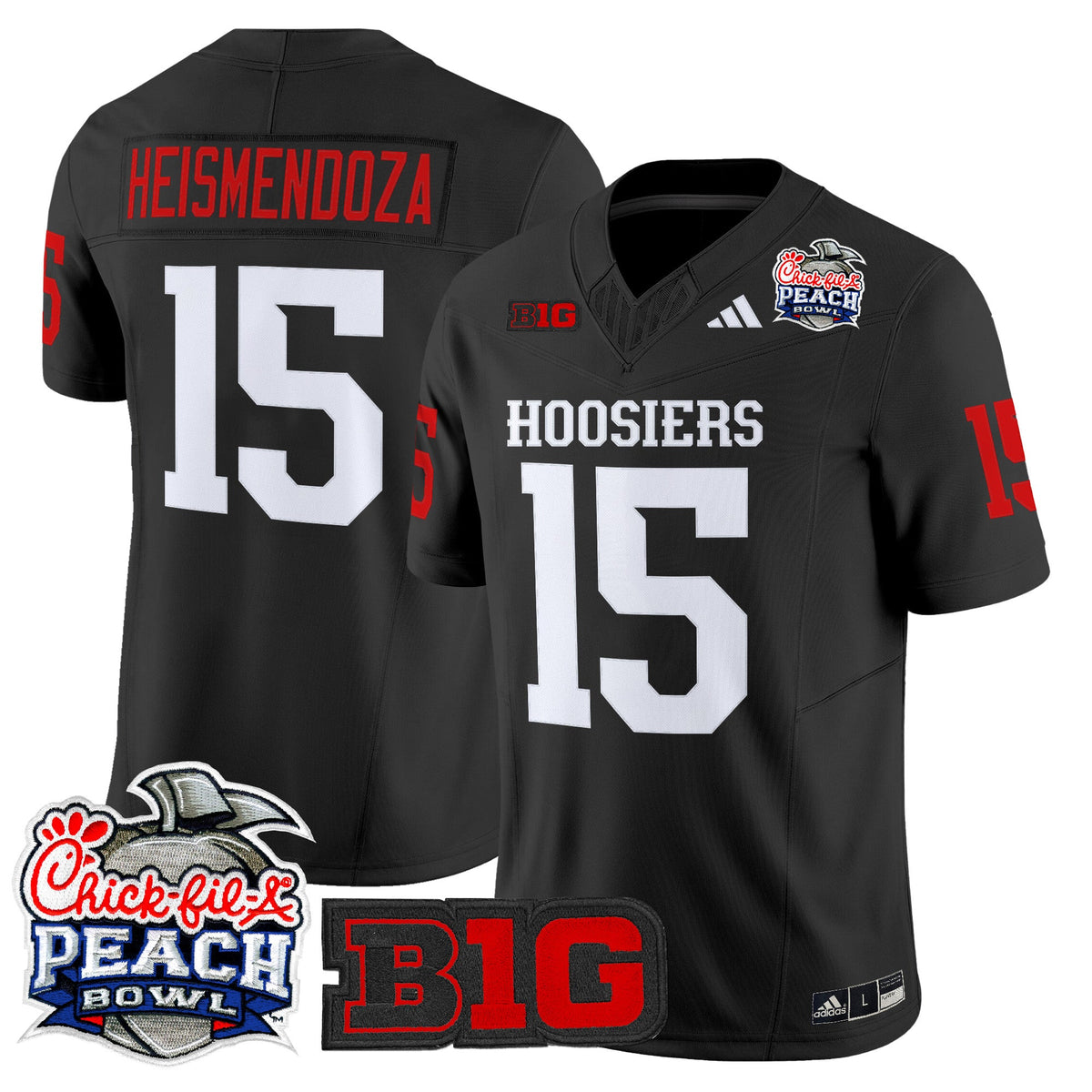 15 Heismendoza Indiana Hoosiers Peach Bowl Limited Jersey - Stitched