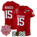 #15 Mendoza Indiana Hoosiers 2025 National Champions & 2026 CFP Final Patch Vapor Limited Elite Jersey - All Stitched