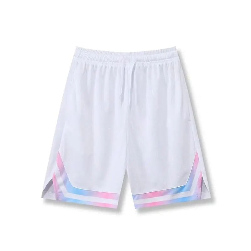 Men Student Basketball Shorts Sport For Soccer Fitness Short White
